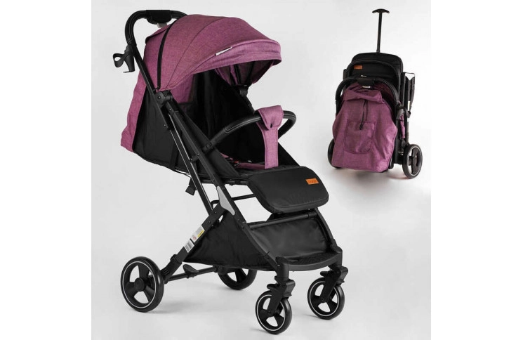 Тележка прогулочная детская "JOY" Comfort L-30201 цвет фиолетовый, рама сталь с алюминием, футкавер, телескопическая ручка