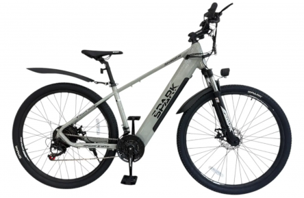 Велосипед с электродвигателем SPARK E-MTB SHADOW 48V/500W/12,8Ah 29" ал17" ам лок-аут диск серый