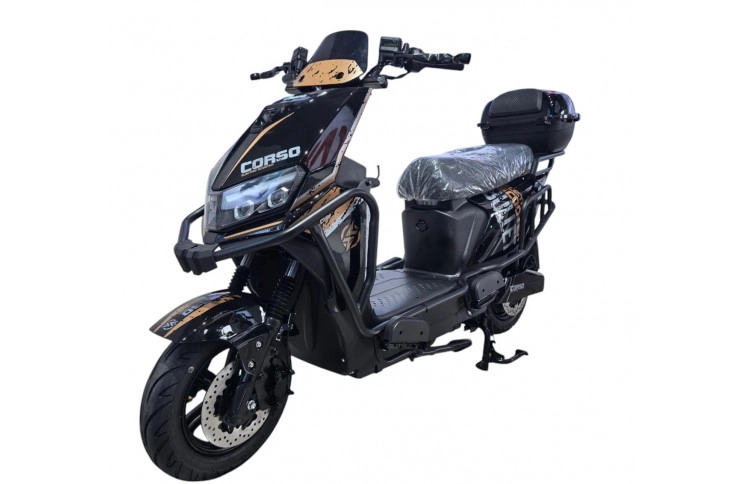 Электрический мопед Corso Bullet BL-900722 (2000W 72V/38Ah) черно-бежевый