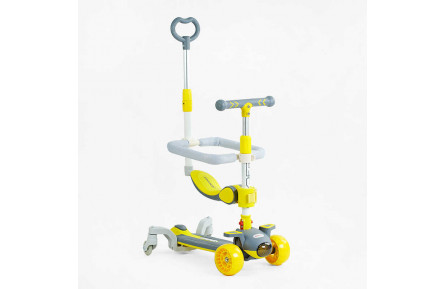 Самокат 5в1 "Skyper" J-06118 колеса PU 125х40мм зі світлом, музика та підсвічування платформи, з ДОП. КОЛЕСАМИ, захисний бампер