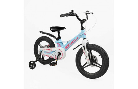 Велосипед 16" дюймів 2-х колісний Corso «Revolt» RV-16906 (1) МАГНІЄВА РАМА, ЛИТІ ДИСКИ, ДИСКОВІ ГАЛЬМА, зібран на 75
