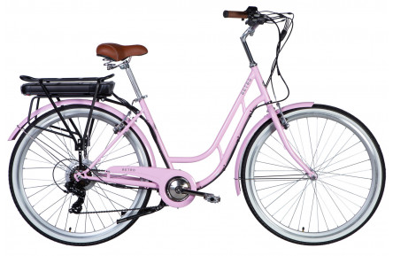 Велосипед с электроприводом Dorozhnik eRETRO Vbr FR 28" ST 19" 36B 12.5А*ч 500Вт светло-розовый YS 7443 2025