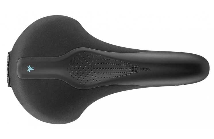 Седло Selle Royal SCIENTIA A3 Athletic, 3D skingel, обивка Black Gummy/Black mokka, 289х159мм, 415г, рейлы сталь + Curva suspension, unisex, черное