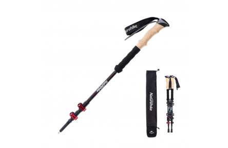 Трекинговая палка Naturehike NH20DS003, 135 см, черный/красный
