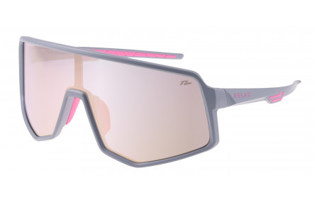 Окуляри Relax Langeland сірі матові, лінза smoke (PC), pink-rose gold revo, кат. 2