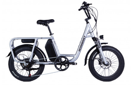 Велосипед з електроприводом 20" AL Dorozhnik eADAMANT HDD рама-18,5" 48B 17.5А*г 750Вт срiблястий 2025 крила, підніжка