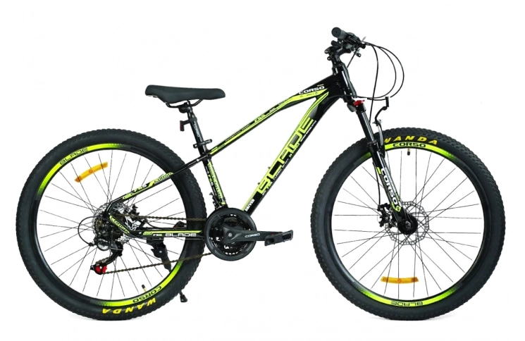 Велосипед Corso Blade BD-26102-1 26" 13" черно-неоново-зеленый