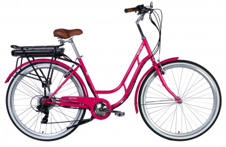 Велосипед с электроприводом Dorozhnik eRETRO Vbr FR 28" ST 19" 36B 12.5А*ч 500Вт розовый YS 7452 2025