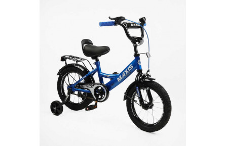 Велосипед 14" дюймів 2-х колісний "CORSO" MAXIS MX-43033 (1) ручне гальмо, дзвіночок, сидіння з ручкою, додаткові колеса, ЗІБРАНИЙ НА 75, в коробці