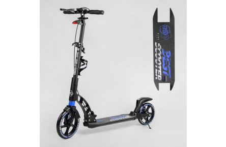 Самокат двухколесный "Best Scooter" 90166-B ФАРА, колеса PU 230мм/180мм, 2 амортизатора