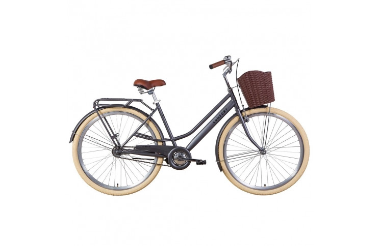 Велосипед міський 28" Dorozhnik Comfort Female 2021, 19.5”, антрацитовий