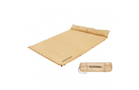Матрац туристичний із подушкою, самонадувний двомісний Naturehike CNH22DZ013,196x132x3 см, жовтий