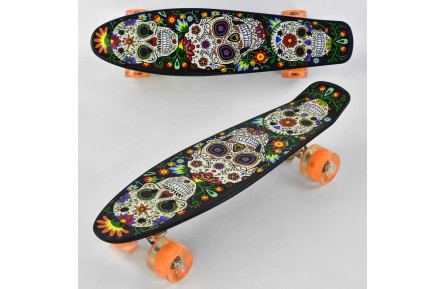 Скейт Пенни борд Р 15909 Best Board, доска = 55см, колеса PU, светло, d = 6см