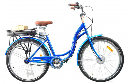 Електровелосипед Dorozhnik eAQUAMARINE 2024 26" 17" сталь 36B 12.5А*г 350Вт синій