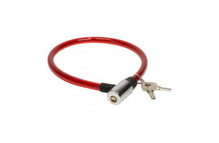 Замок тросовий на ключі VLT PJ-112S 650мм *12мм червоний AM (брендоване пакування)