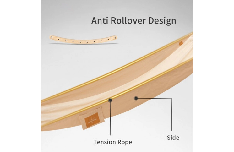 Гамак одномісний без перекидання Naturehike NH20DC001, бавовна, коричневий