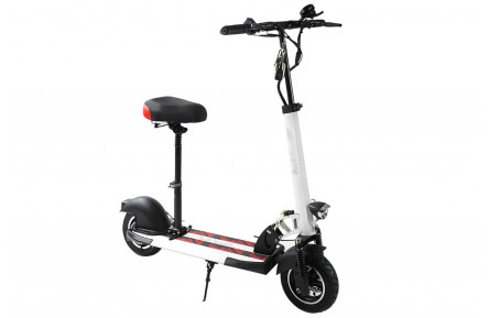 Електричний самокат Best Scooter BS-10650 10" з сидінням (800W 48V13Ah) білий з червоним