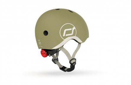 Шолом захисний дитячий Scoot and Ride, оливковий з ліхтариком 45-51см