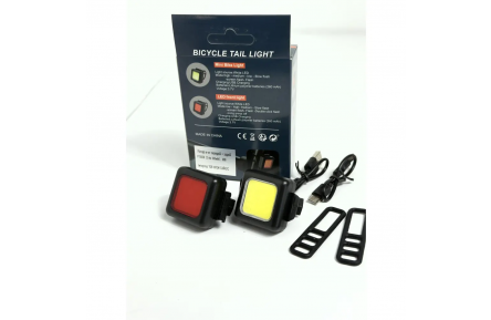 Фонари к-кт передний + задний FT3028 (2 по 300mAh), USB
