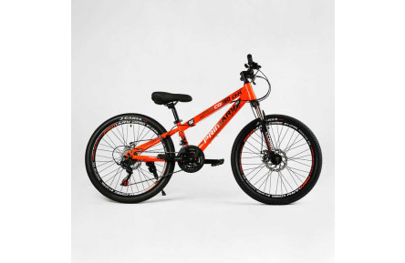 Велосипед Спортивний Corso «PRIMARY» 24" дюйми PRM-24899 (1) рама сталева 11'', обладнання Saiguan 21 швидкість, зібраний на 75