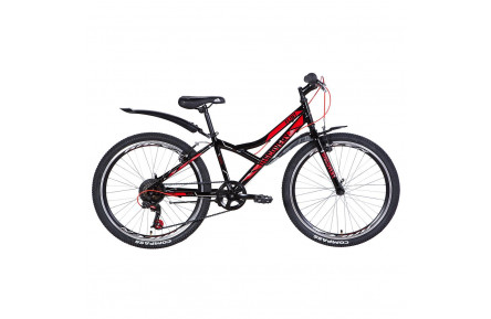 Велосипед 24" Discovery FLINT 2021 (біло-чорний з червоним)