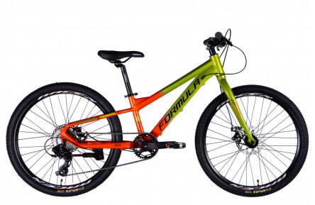 Велосипед AL 24" Formula F-1 DD CS рама-11" зелено-оранжевый 2025