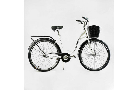 Велосипед городской Corso FORTUNA 28" FR-8647 + КОРЗИНА, сталь 20"
