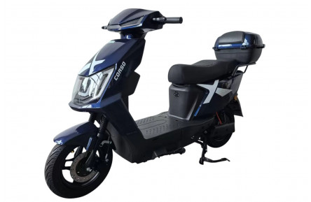 Електричний мопед Corso FlashX FX-711803 (1200Вт, акумулятор графеновий 72В 23Аг) 10" чорно-синій