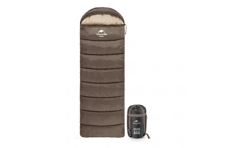 Спальник с капюшоном Naturehike U350 NH20MSD07, (1°C), левый, коричневый