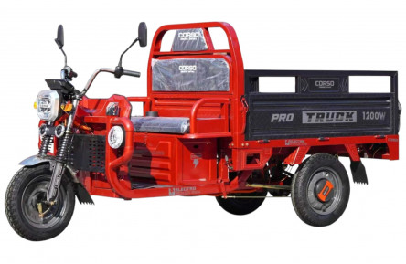 Электрический грузовой трицикл Corso Truck PRO TM-487791 (1200Вт 72В 52Ач) 12" красный