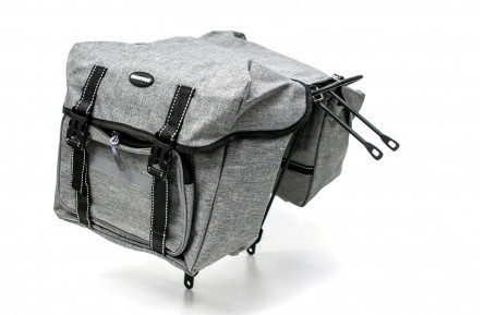 Велосумка штани на багажник 35x28x14cm сірий BRAVVOS F-091-2 водовідштовх. матеріал