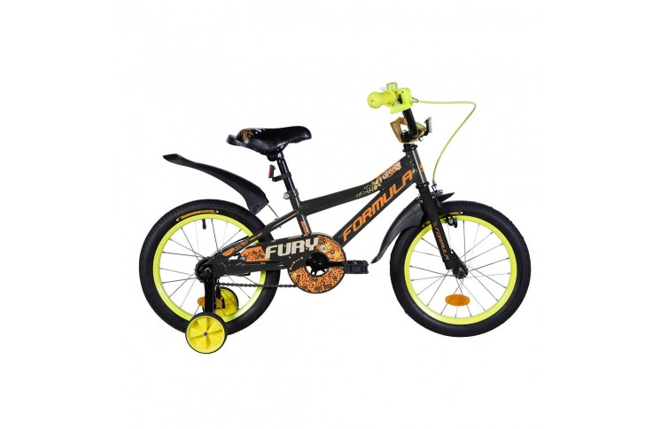 Детский велосипед Formula Fury 2020 16" 85" черный с желтым