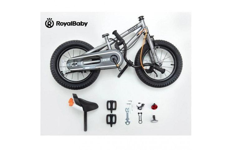 Велосипед RoyalBaby FREESTYLE 7TH 14", OFFICIAL UA, серый