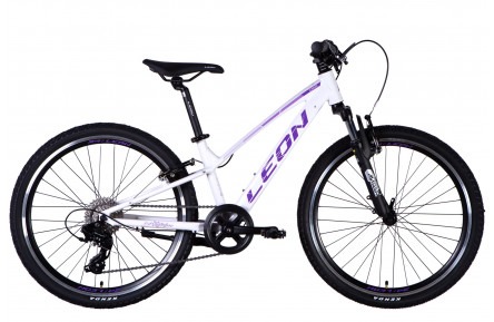 Велосипед AL 24" Leon JUNIOR AM Vbr CS рама-12" білий з бузковим 2025
